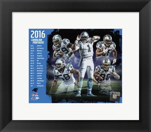 Framed Carolina Panthers 2016 Team Composite Print