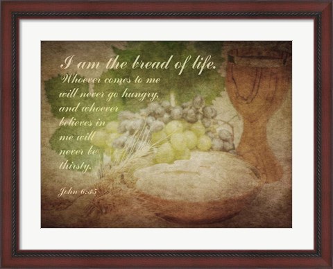 Framed John 6:35 I am the Bread of Life (Grapes) Print