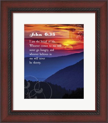 Framed John 6:35 I am the Bread of Life (Hills) Print