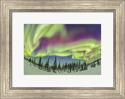 Framed Aurora borealis over Churchill, Manitoba, Canada Print