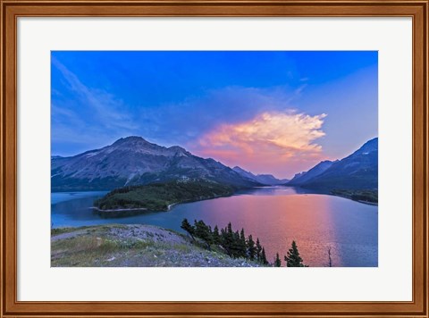 Framed Sunset at Waterton Lakes National Park, Alberta, Canada Print