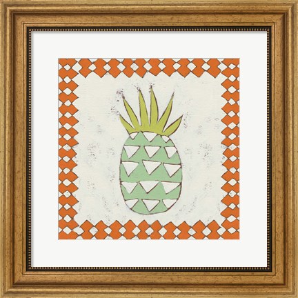 Framed Pineapple Vacation I Print