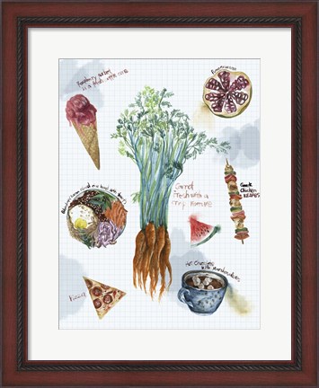 Framed Food Sketches I Print