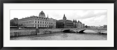 Framed Pont au Change over Seine River, Palais de Justice, La Conciergerie, France Print