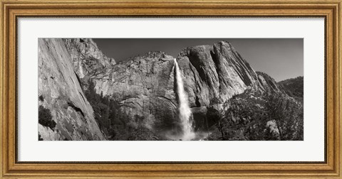 Framed Water falling from rocks in a forest, Bridalveil Fall, Yosemite National Park, California Print