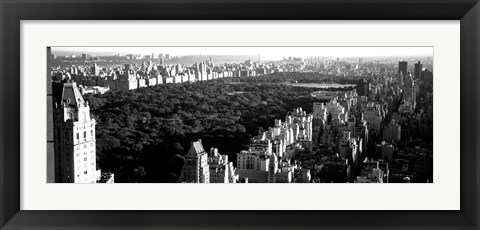 Framed High angle view of buildings in a city, Central Park, Manhattan, NY Print