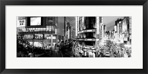 Framed Buildings lit up at night, Shinjuku Ward, Tokyo, Japan Print