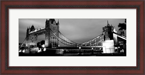 Framed Tower Bridge, London, United Kingdom (black &amp; white) Print