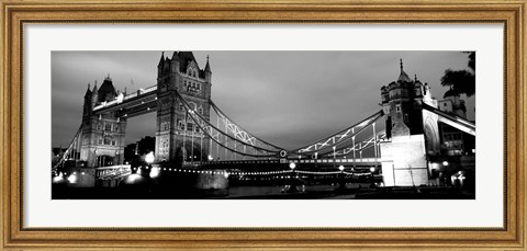 Framed Tower Bridge, London, United Kingdom (black &amp; white) Print