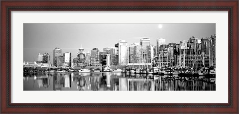 Framed Vancouver, British Columbia, Canada (black &amp; white) Print