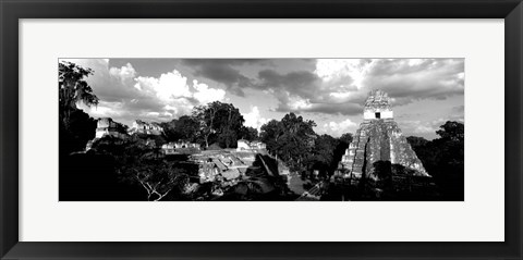 Framed Ruins Of An Old Temple, Tikal, Guatemala BW Print