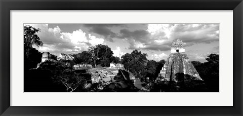 Framed Ruins Of An Old Temple, Tikal, Guatemala BW Print