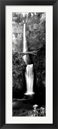 Framed Waterfall in a forest, Multnomah Falls, Columbia River Gorge, Oregon Print