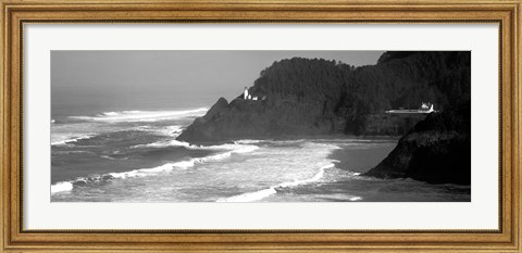 Framed Lighthouse on a hill, Heceta Head Lighthouse, Heceta Head, Lane County, Oregon Print