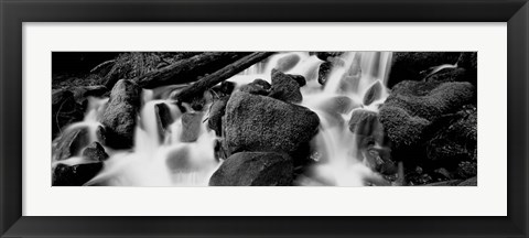 Framed Cascading waterfall in a rainforest, Olympic National Park, Washington State Print