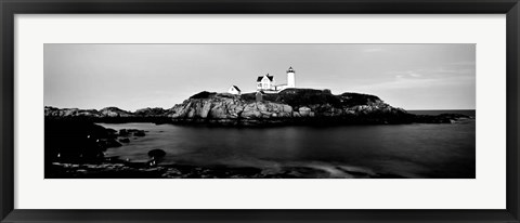 Framed Nubble Lighthouse, Cape Neddick, York, Maine Print