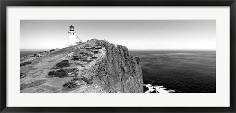 Framed Lighthouse at a coast, Anacapa Island Lighthouse, Anacapa Island, California Print