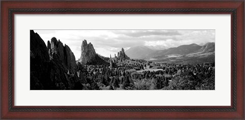 Framed Garden of The Gods, Colorado Springs, Colorado (black &amp; white) Print