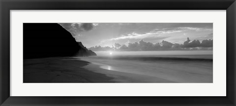 Framed Kalalau Beach Sunset, Na Pali Coast, Hawaii, Print