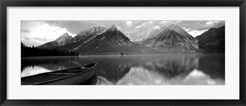 Framed Canoe Leigh Lake Grand Teton National Park WY USA Print