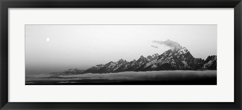 Framed Teton Range Grand Teton National Park WY BW Print