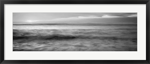 Framed Sunset over an ocean, Pacific Ocean, La Jolla, California Print