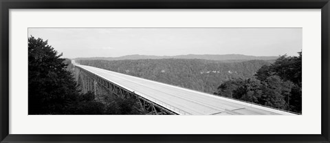 Framed West Virginia, Route 19, High angle view of New River Gorge Bridge Print