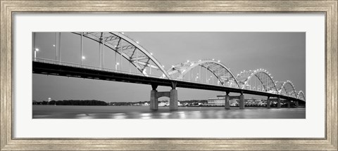 Framed Bridge over a river, Centennial Bridge, Davenport, Iowa Print