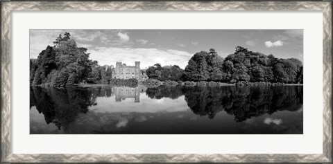 Framed Reflection of a castle in water, Johnstown Castle, County Wexford, Ireland Print