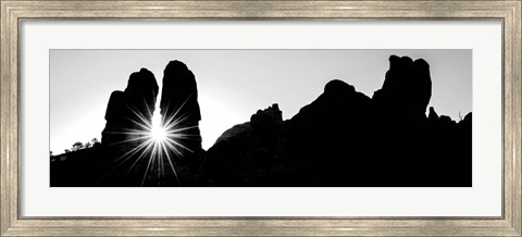 Framed Silhouette of cliffs at Arches National Park, Grand County, Utah Print