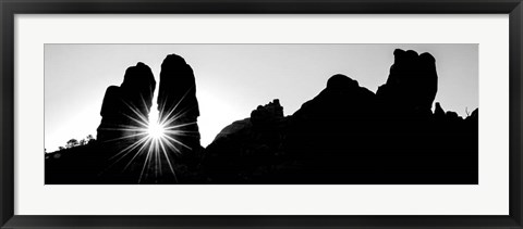 Framed Silhouette of cliffs at Arches National Park, Grand County, Utah Print