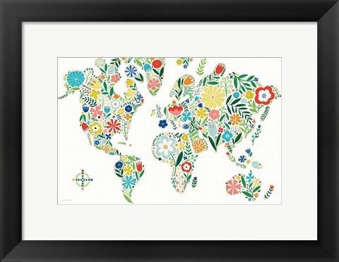 Framed Floral World White Print