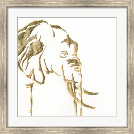 Framed Gilded Elephant Print