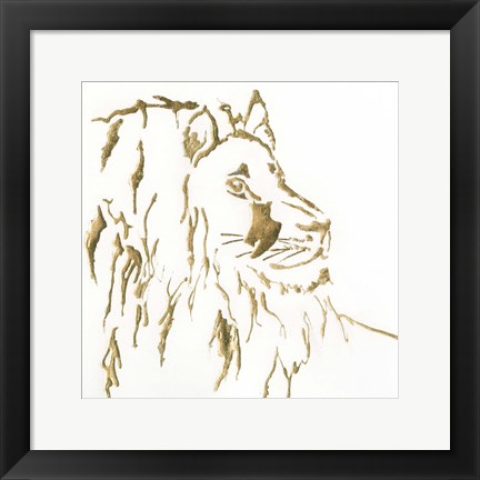 Framed Gilded Lion Print
