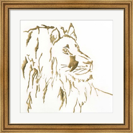 Framed Gilded Lion Print
