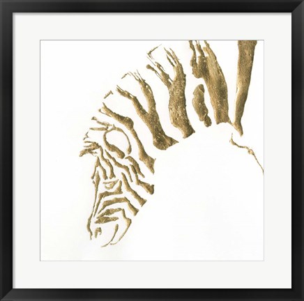 Framed Gilded Zebra Print