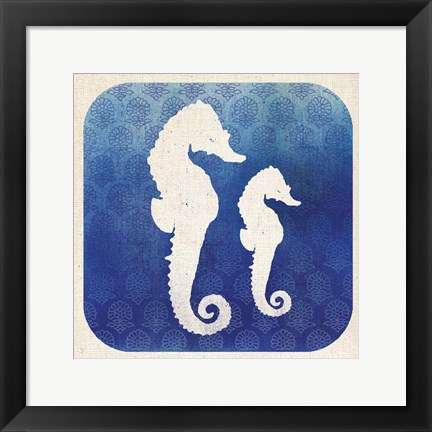 Framed Watermark Seahorse Print
