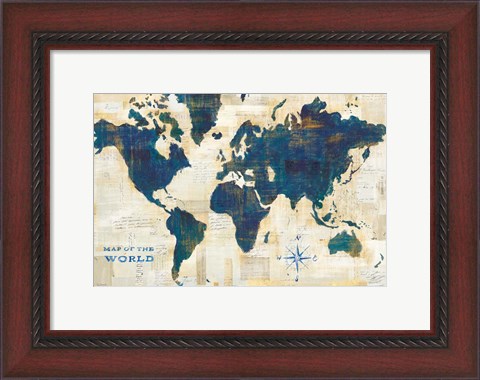 Framed World Map Collage Print
