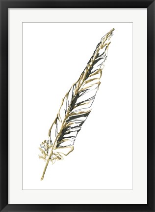 Framed Gilded Swan Feather II Print