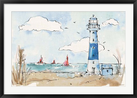 Framed Coastal Life II Print