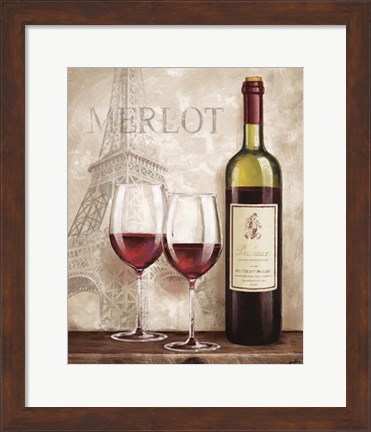 Framed Wine in Paris III Print