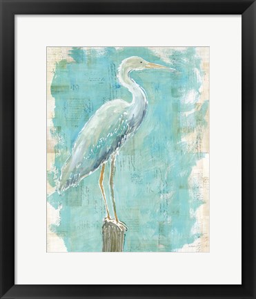 Framed Coastal Egret I Print