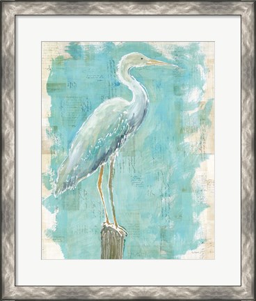 Framed Coastal Egret I Print