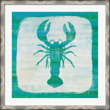 Framed Ahoy II Blue Green Print