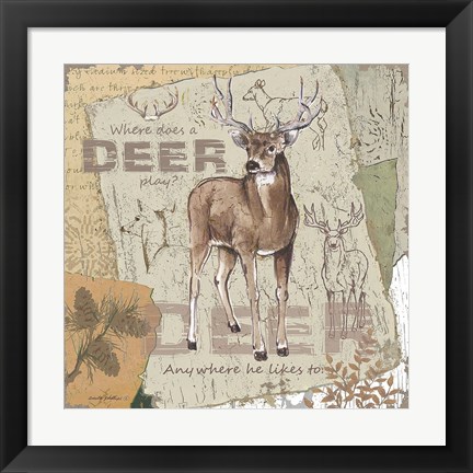 Framed Deer Play Print