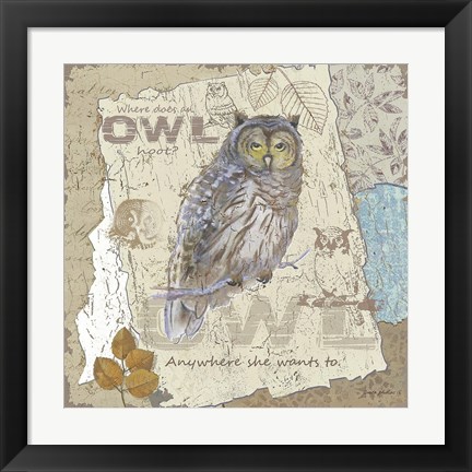 Framed Owl Hoot Print
