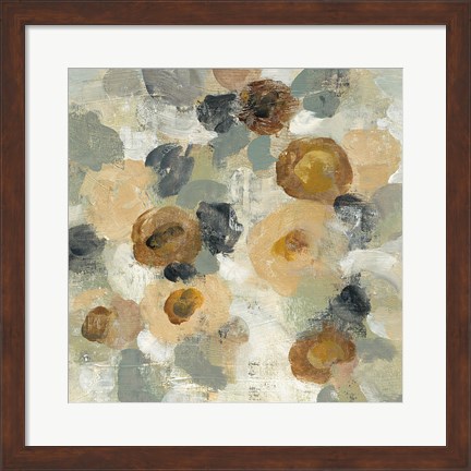 Framed Neutral Floral Beige III Print