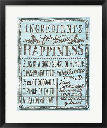 Framed Ingredients for Life II Blue Print