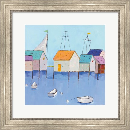 Framed Boat House Row Print