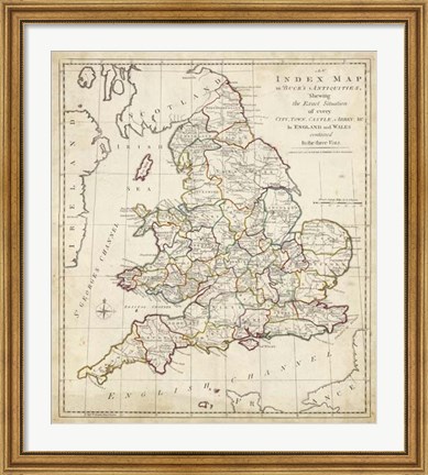 Framed Towns, Castles &amp; Abbey&#39;s in England &amp; Wales Print